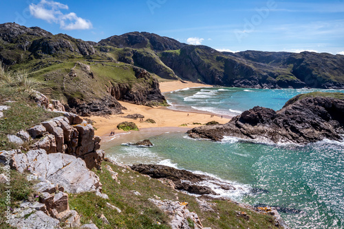 The Murder Hole beach, officially called Boyeeghether Bay in County Donegal, Ireland photo