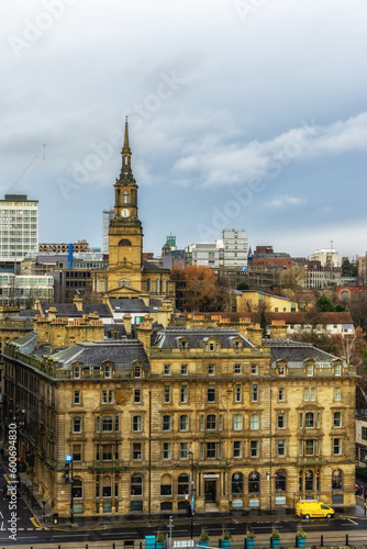 High angle city scene Newcastle  UK