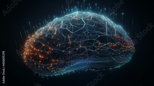 Wallpaper Mural Neural network. 3d illustration. Big data. AI generative Torontodigital.ca
