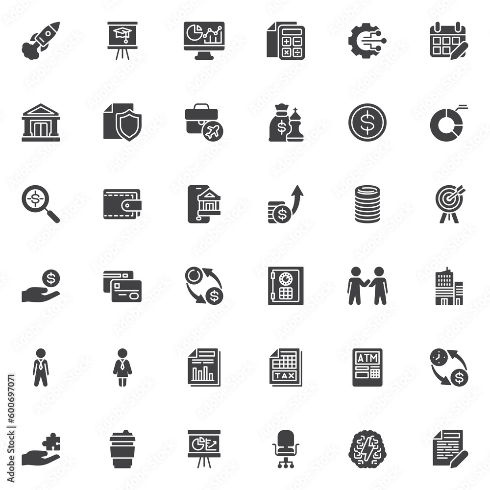 Business and finance vector icons set Business and finance vector icons set