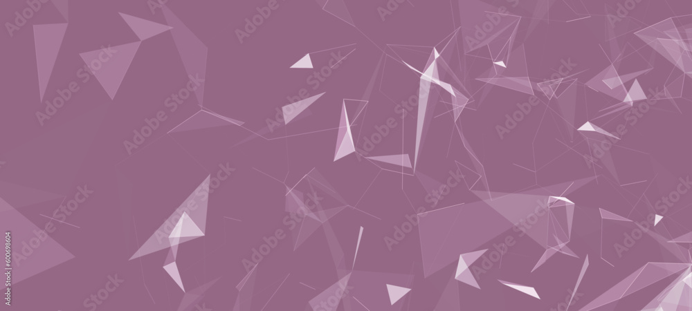 Colored polygonal space. Connection dots and lines structure. Digital background. Triangular futuristic business wallpaper. Data technology. 3d rendering. Vector Illustration