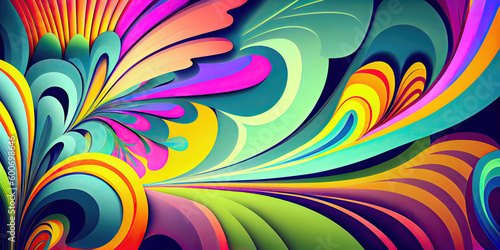 Colorful abstract psychedelic background wallpaper design  Generative AI 