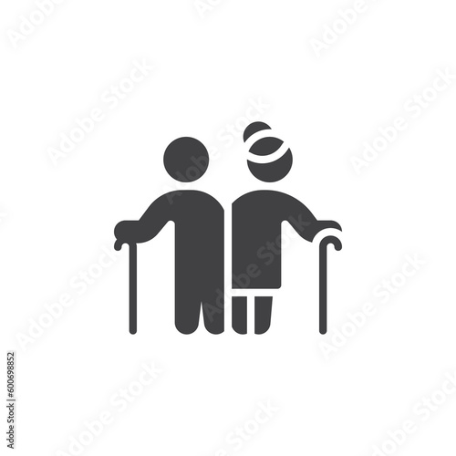 Elderly couple vector icon