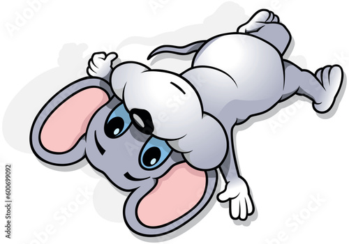 Blue-eyed Gray Mouse Lying ...