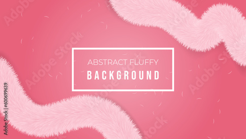 Vector abstract fluffy wave on pink background. Background with fur effect objects