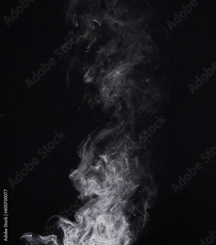 Grey smoke, transparent background and studio with steam and fog in the air. Smoking, smog swirl and isolated with smoker art from cigarette or pollution texture with png for incense creativity
