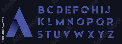 Obraz na plátně Creative Design vector Font of twisted Ribbon for Title, Header, Lettering, Logo