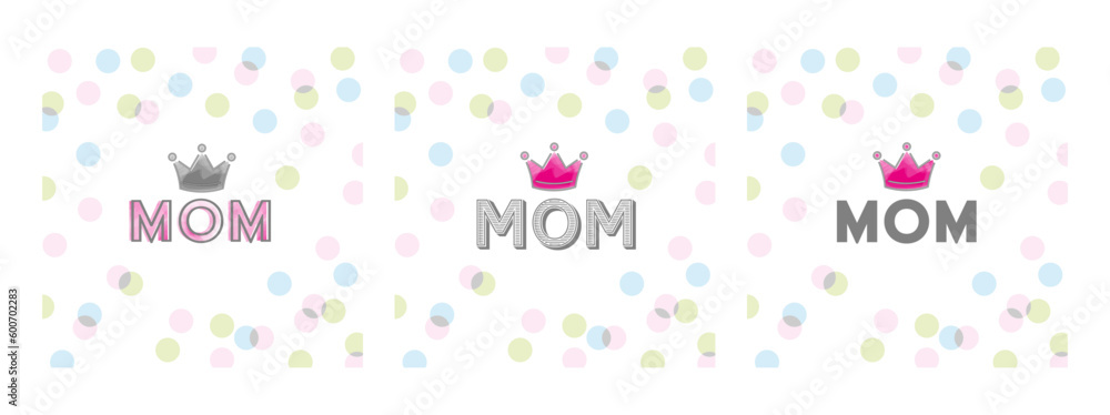 mother's day crowned mother lettering design