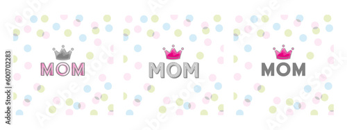 mother's day crowned mother lettering design