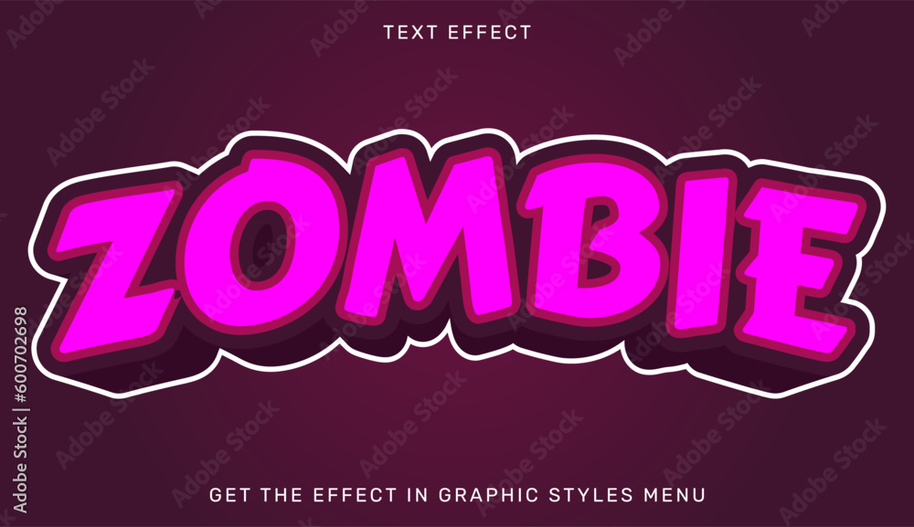 Zombie editable text effect in 3d style Zombie editable text effect in 3d style
