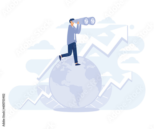 work or investment possibility concepts, World economic vision or worldwide business, flat vector modern illustration