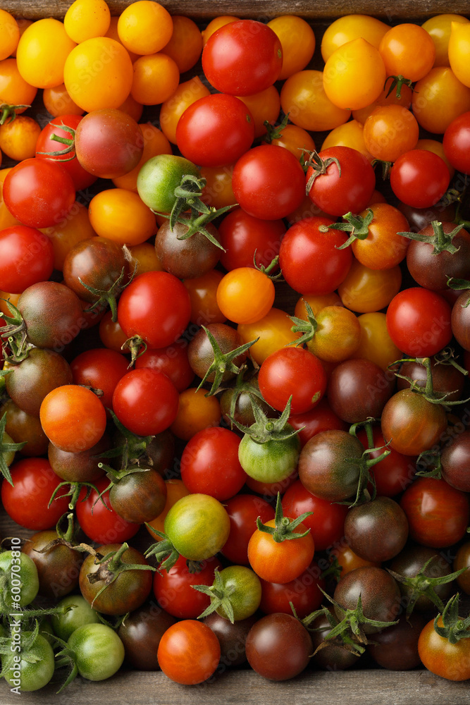 Ripe Cherry tomatoes from above