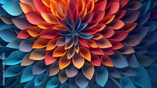 Paper folded and cut flowers. Created using generative Ai