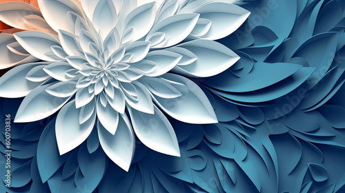 Paper folded and cut flowers. Created using generative Ai
