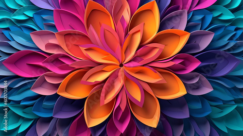 Paper folded and cut flowers. Created using generative Ai
