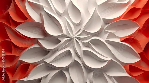 Paper folded and cut flowers. Created using generative Ai