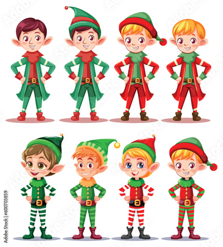 Set of Christmas cartoon characters