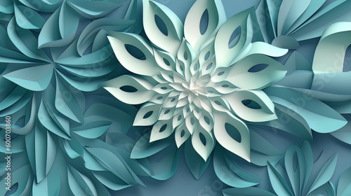 Paper folded and cut flowers. Created using generative Ai