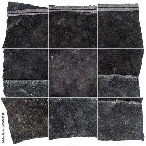 Collection of black leather textures