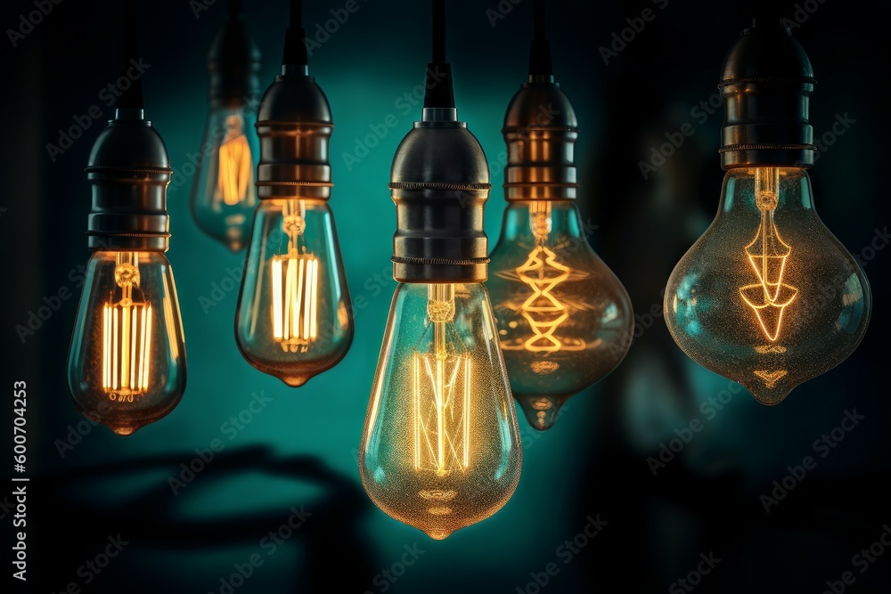 Edison light bulbs. Generate Ai