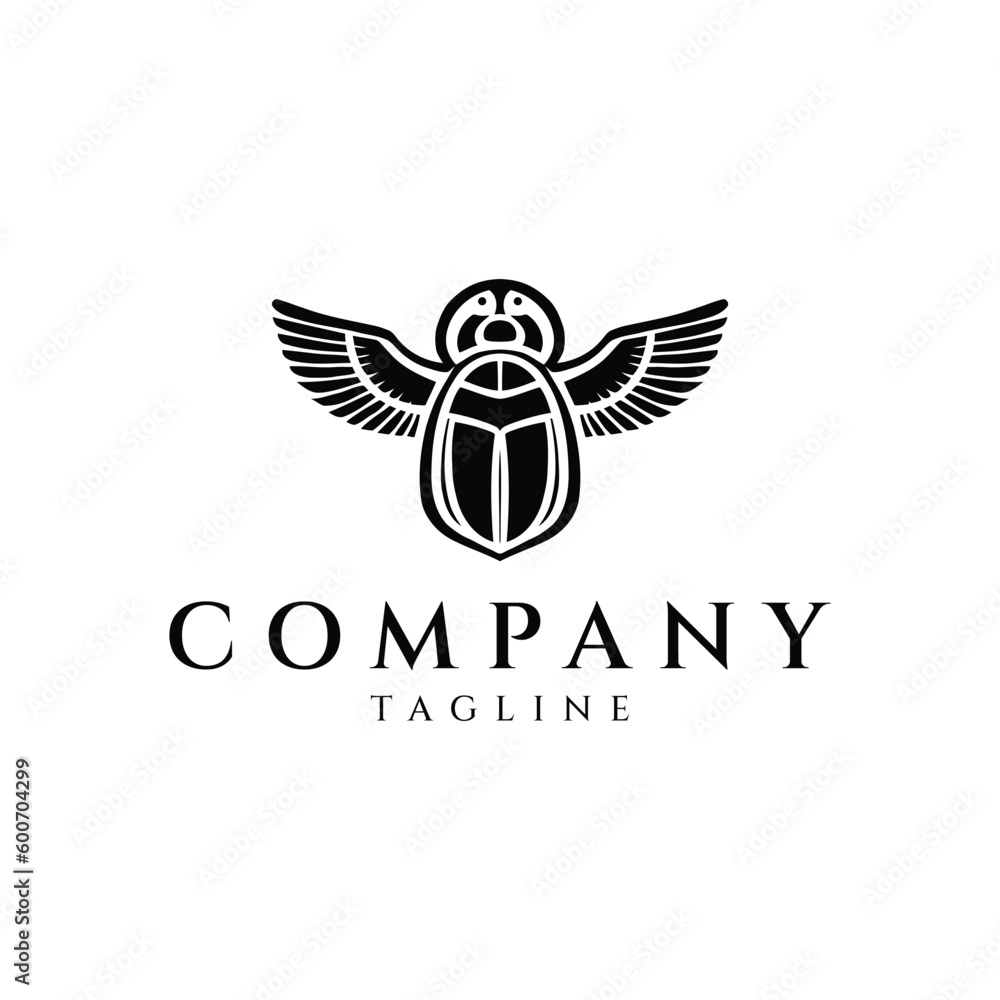 Fototapeta premium Scarab beetle logo design vector illustration