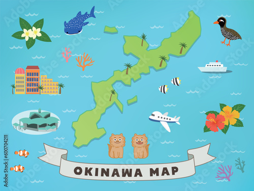 沖縄地図　イラスト素材