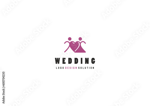 Wedding tema template logo design solution