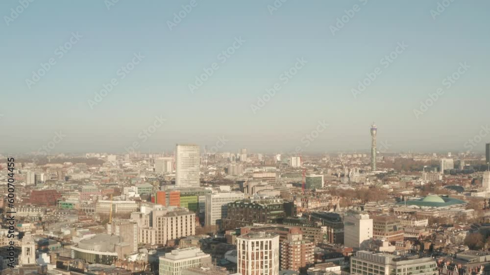rising aerial shot over Centre point London rising aerial shot over Centre point London