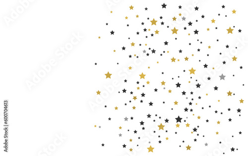 Gold, silver and black stars border card background illustration.