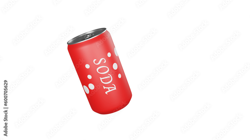 Red soda aluminum bottle can icon (3D Rendering) Red soda aluminum bottle can icon (3D Rendering)