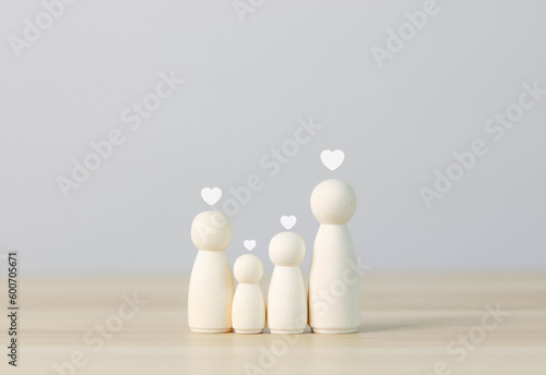 Fotografiet Family members, family home closing concept, family relationship symbol
