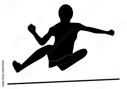 Icono negro de salto de altura de una deportista