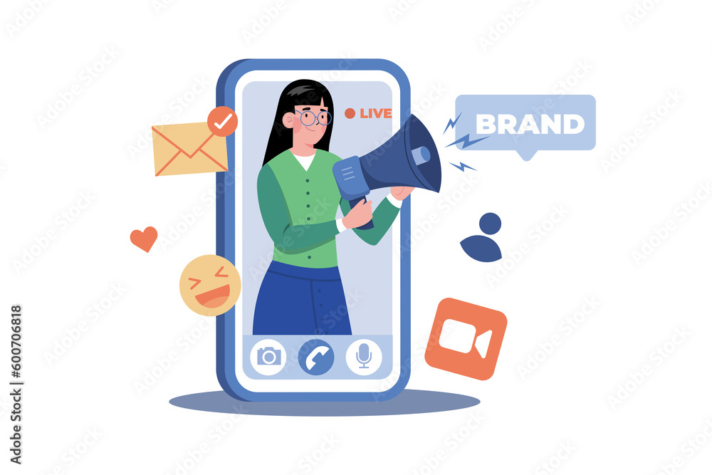 Fototapeta premium A social media influencer creates sponsored content for a brand.