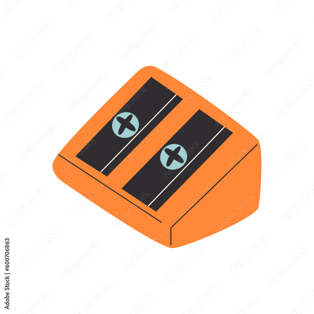 Fototapeta premium Pencil sharpener isolated on white background. Education, stationery concept. Vector illustration.