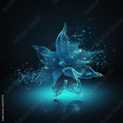 Star from water splash isolated on white Generative AI