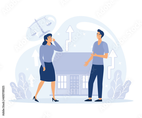  family and social issues  concept,family relationship, helping children, family problem, flat vector modern illustration 