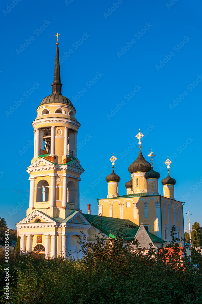 Voronezh, Russia, October 3, 2022: Assumption Admiralty Church in autumn near the embankment