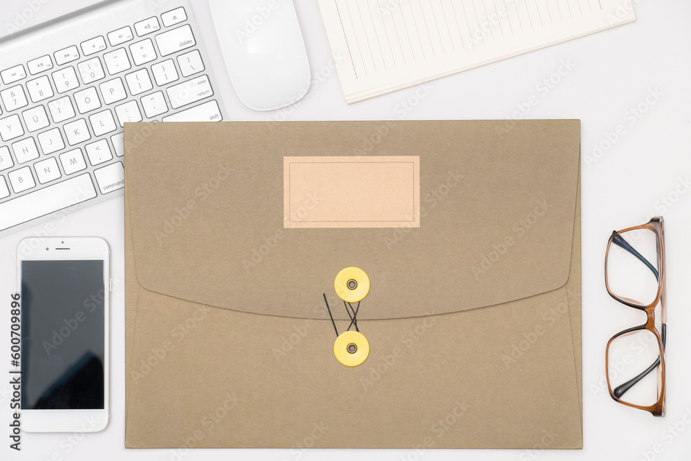 paper folder or important information for job application or ...