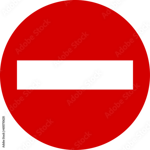 Round Stop Sign Do Not Enter or Closed Icon. Vector Image.