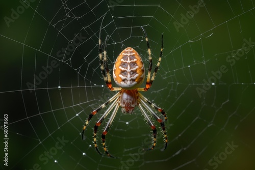 Orb weaver spider arabesca. Generate Ai