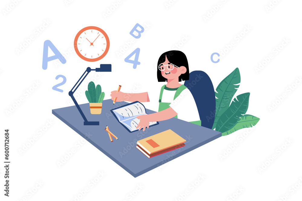 A child practices writing letters and numbers. A child practices writing letters and numbers.