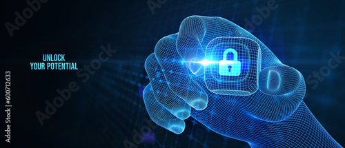 Bilde på lerret Cyber security data protection business technology privacy concept