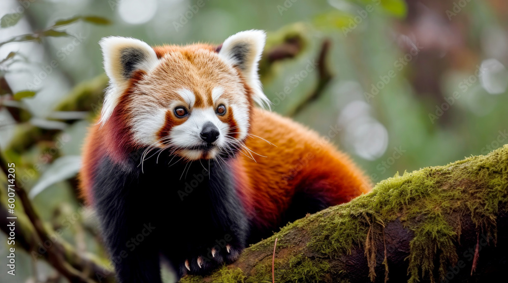 Red panda close up in the wild, endangered. Red panda close up in the wild, endangered.