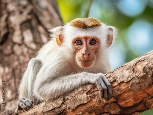 White-brown monkey in the jungle of Brazil close-up. © Tatiana