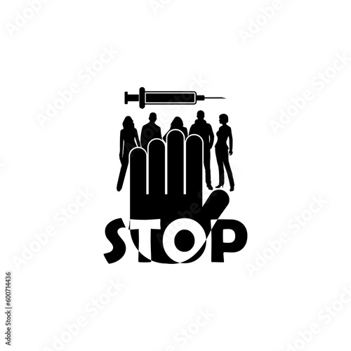 No Vaccination icon isolated on transparent background photo