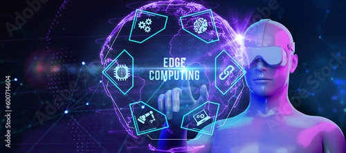 Edge computing modern IT technology on virtual screen. Business, technology, internet and networking concept. 3d illustration © TenPixels