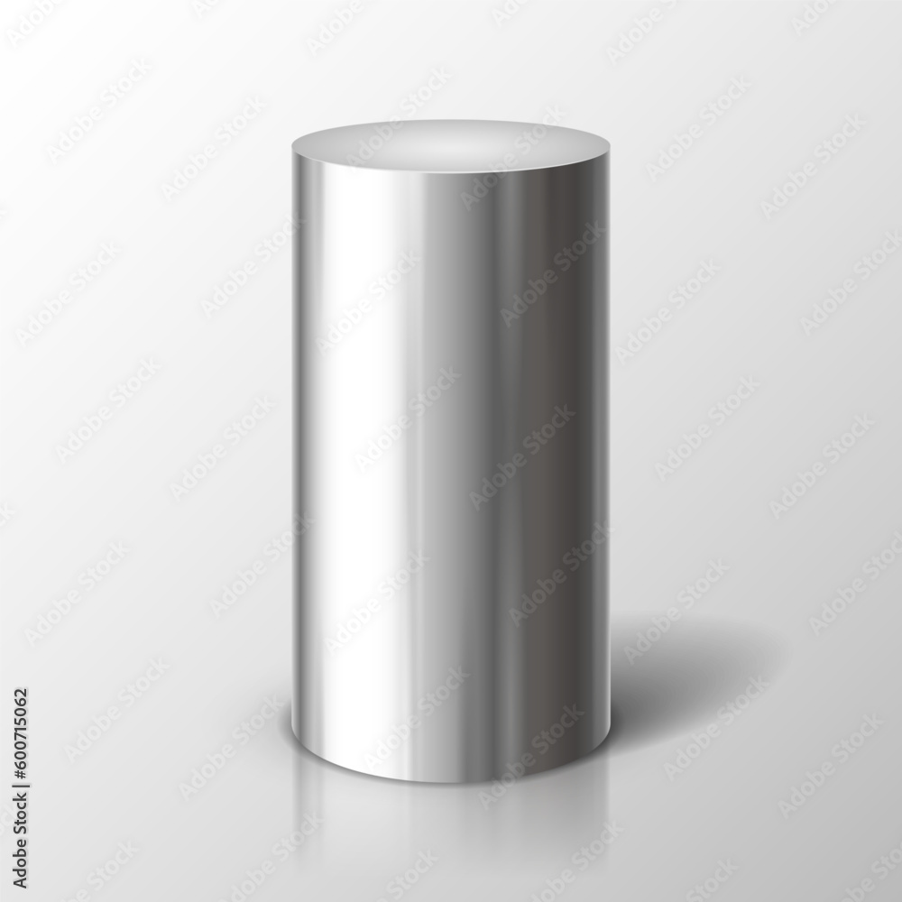 Metal cylinder on light background. Vector template for your design. Metal cylinder on light background. Vector template for your design.