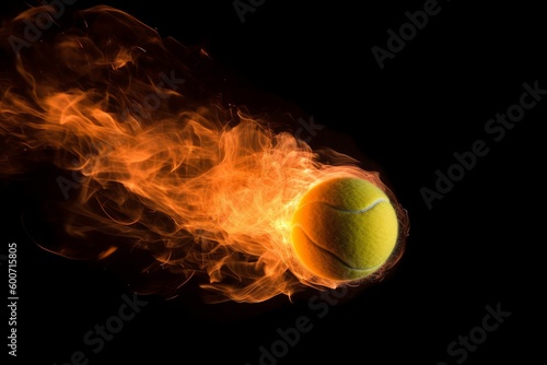 Tennis ball fire power. Generate Ai © nsit0108