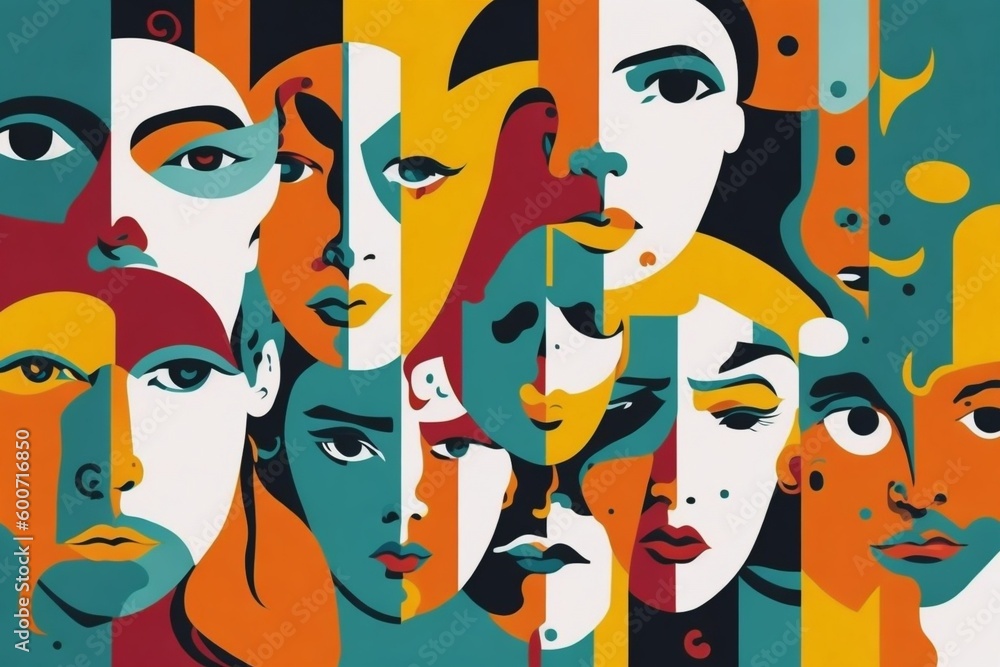 Abstract concept of different personalities. Abstract concept of different personalities.