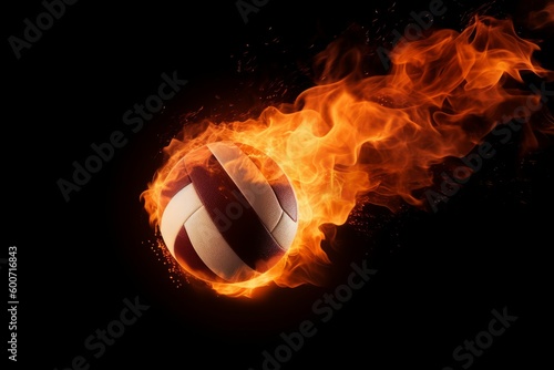 Volleyball fire ball. Generate Ai